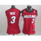 women nba miami heat #3 wade red