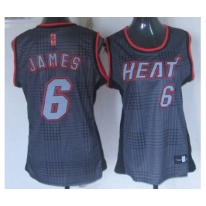 women nba miami heat #6 james black-grey[2012]