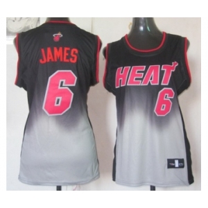 women nba miami heat #6 james black-grey