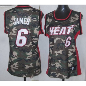 women nba miami heat #6 james camo