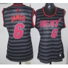 women nba miami heat #6 james grey[black strip]