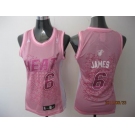 women nba miami heat #6 james pink