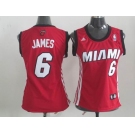 women nba miami heat #6 james red