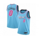 Youth Miami Heat #0 Meyers Leonard Swingman Blue Basketball Jersey - 2019-20 City Edition