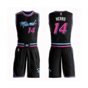 Youth Miami Heat #14 Tyler Herro Swingman Black Basketball Suit Jersey - City Edition