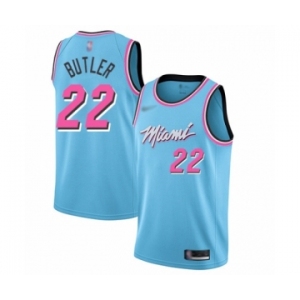 Youth Miami Heat #22 Jimmy Butler Swingman Blue Basketball Jersey - 2019-20 City Edition