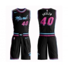 Youth Miami Heat #40 Udonis Haslem Swingman Black Basketball Suit Jersey - City Edition