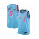 Youth Miami Heat #5 Derrick Jones Jr Swingman Blue Basketball Jersey - 2019-20 City Edition