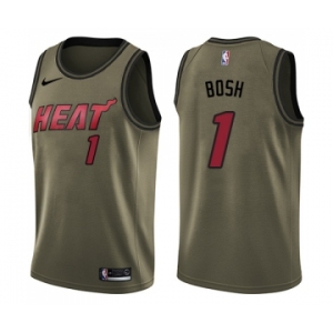 Youth Nike Miami Heat #1 Chris Bosh Swingman Green Salute to Service NBA Jersey