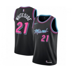 Youth Nike Miami Heat #21 Hassan Whiteside Swingman Black NBA Jersey - City Edition