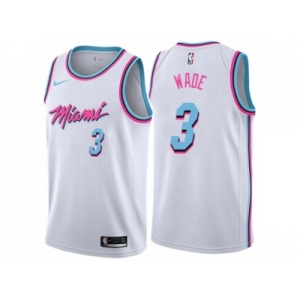 Youth Nike Miami Heat #3 Dwyane Wade Swingman White NBA Jersey - City Edition