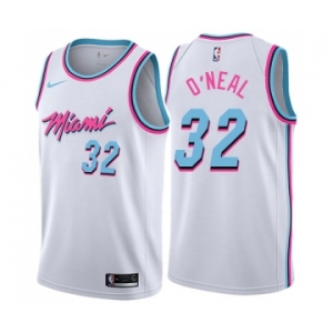 Youth Nike Miami Heat #32 Shaquille O'Neal Swingman White NBA Jersey - City Edition