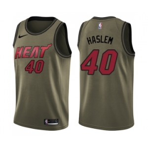 Youth Nike Miami Heat #40 Udonis Haslem Swingman Green Salute to Service NBA Jerse