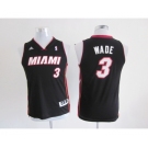 youth nba miami heat #3 wade black[revolution 30 swingman]