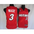 youth nba miami heat #3 wade red