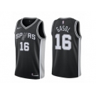 Men Adidas San Antonio Spurs #16 Pau Gasol Swingman 2017-18 Black NBA Jersey