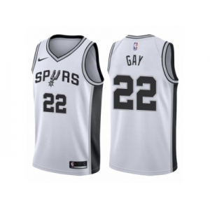 Men Adidas San Antonio Spurs #22 Rudy Gay Swingman 2017-18 Icon White NBA Jersey