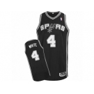 Men Adidas San Antonio Spurs #4 Derrick White Authentic Black Road NBA Jersey