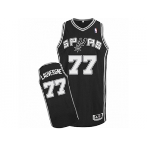 Men Adidas San Antonio Spurs #77 Joffrey Lauvergne Authentic Black Road NBA Jersey