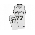 Men Adidas San Antonio Spurs #77 Joffrey Lauvergne Swingman White Home NBA Jersey