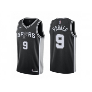 Men Adidas San Antonio Spurs #9 Tony Parker Swingman 2017-18 Black NBA Jersey