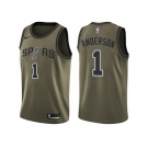 Men Nike San Antonio Spurs #1 Kyle Anderson Green Salute to Service NBA Swingman Jersey