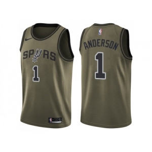 Men Nike San Antonio Spurs #1 Kyle Anderson Green Salute to Service NBA Swingman Jersey