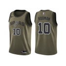 Men Nike San Antonio Spurs #10 Dennis Rodman Green Salute to Service NBA Swingman Jersey