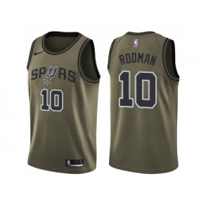 Men Nike San Antonio Spurs #10 Dennis Rodman Green Salute to Service NBA Swingman Jersey