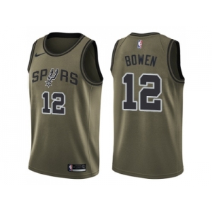 Men Nike San Antonio Spurs #12 Bruce Bowen Green Salute to Service NBA Swingman Jersey