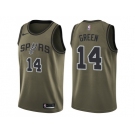 Men Nike San Antonio Spurs #14 Danny Green Green Salute to Service NBA Swingman Jersey