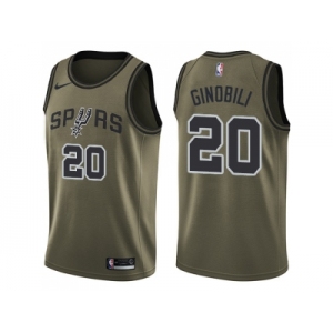 Men Nike San Antonio Spurs #20 Manu Ginobili Green Salute to Service NBA Swingman Jersey
