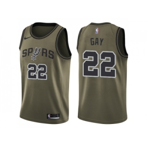 Men Nike San Antonio Spurs #22 Rudy Gay Green Salute to Service NBA Swingman Jersey
