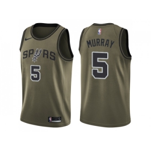 Men Nike San Antonio Spurs #5 Dejounte Murray Green Salute to Service NBA Swingman Jersey