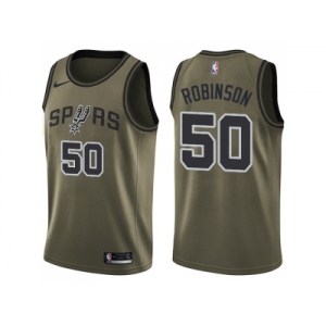 Men Nike San Antonio Spurs #50 David Robinson Green Salute to Service NBA Swingman Jersey
