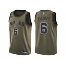 Men Nike San Antonio Spurs #6 Sean Elliott Green Salute to Service NBA Swingman Jersey