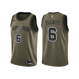 Men Nike San Antonio Spurs #6 Sean Elliott Green Salute to Service NBA Swingman Jersey