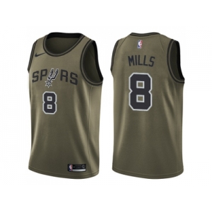 Men Nike San Antonio Spurs #8 Patty Mills Green Salute to Service NBA Swingman Jersey