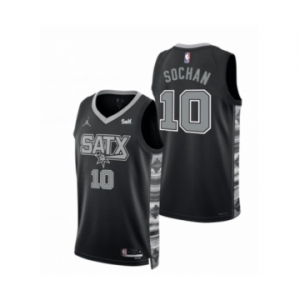 Men' San Antonio Spurs #10 Jeremy Sochan 2022-23 Black Stitched Jersey