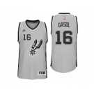 Men San Antonio Spurs #16 Pau Gasol New Swingman Alternate Gray Jersey