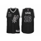 Men San Antonio Spurs #16 Pau Gasol New Swingman Black Signature Spur Jersey