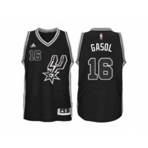 Men San Antonio Spurs #16 Pau Gasol New Swingman Black Signature Spur Jersey