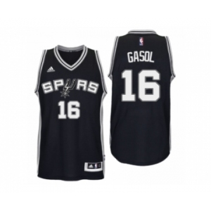 Men San Antonio Spurs #16 Pau Gasol New Swingman Road Black Jersey