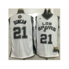 Men San Antonio Spurs #21 Tim Duncan White Latin Nights Stitched NBA Jersey