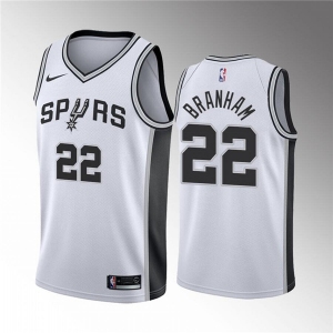 Men' San Antonio Spurs #22 Malaki Branham White Association Edition Stitched Jersey