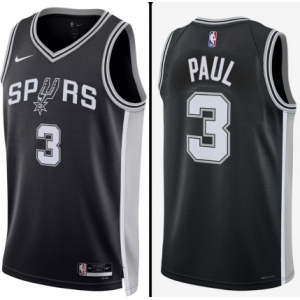 Men' San Antonio Spurs #3 Chris Paul Black Association Edition Stitched Jersey
