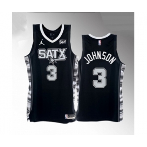 Men' San Antonio Spurs #3 Keldon Johnson 2022-23 Black Stitched Jersey
