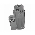 Men's Adidas San Antonio Spurs #23 Kevin Martin Authentic Silver Grey Alternate NBA Jersey