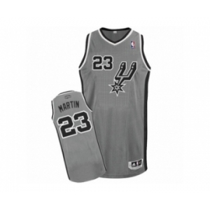 Men's Adidas San Antonio Spurs #23 Kevin Martin Authentic Silver Grey Alternate NBA Jersey