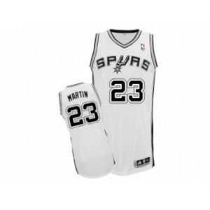 Men's Adidas San Antonio Spurs #23 Kevin Martin Authentic White Home NBA Jersey